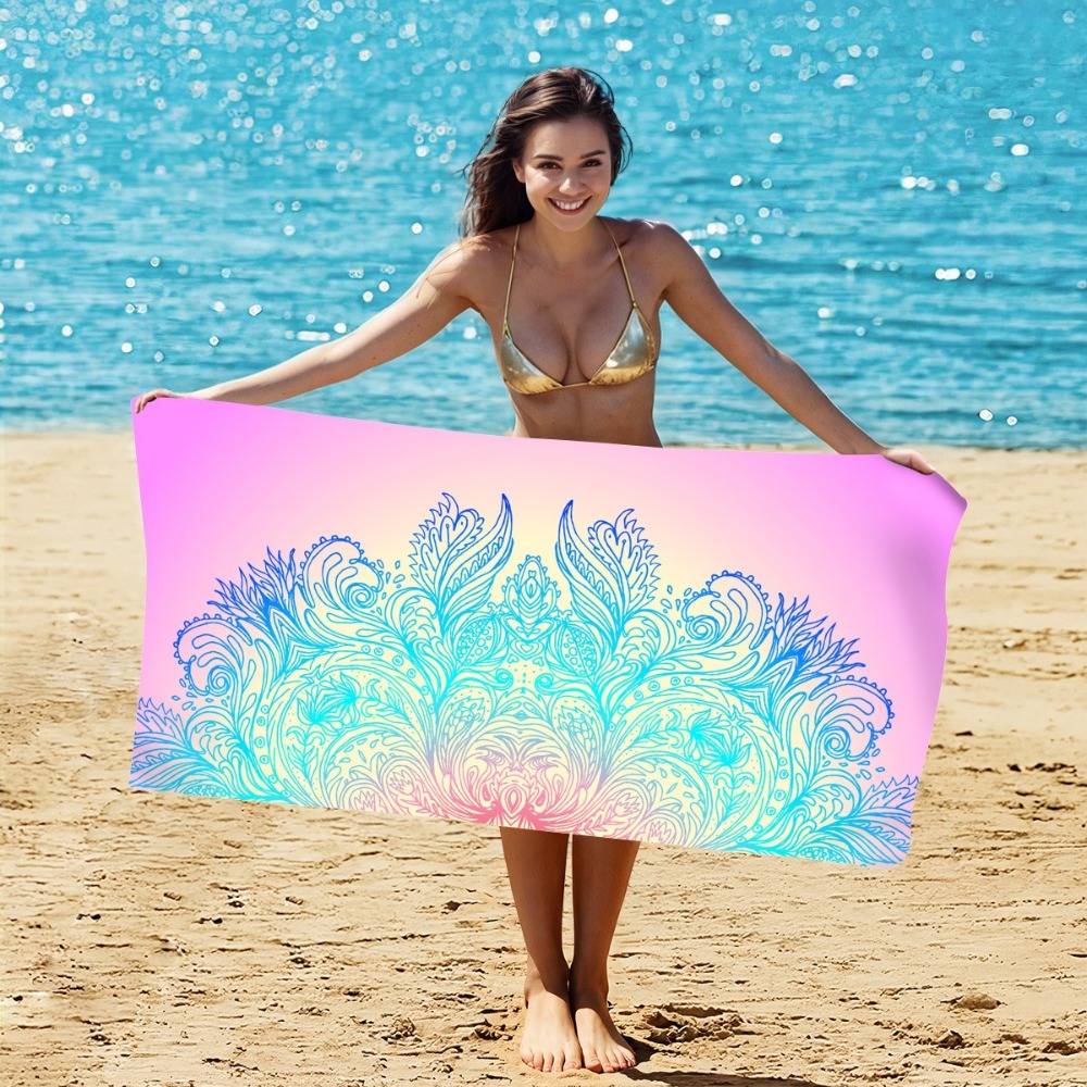 神秘的なパターンのビーチタオル 80x160CM フィットネ - Outdoor Camping Blanket のレビューと価格