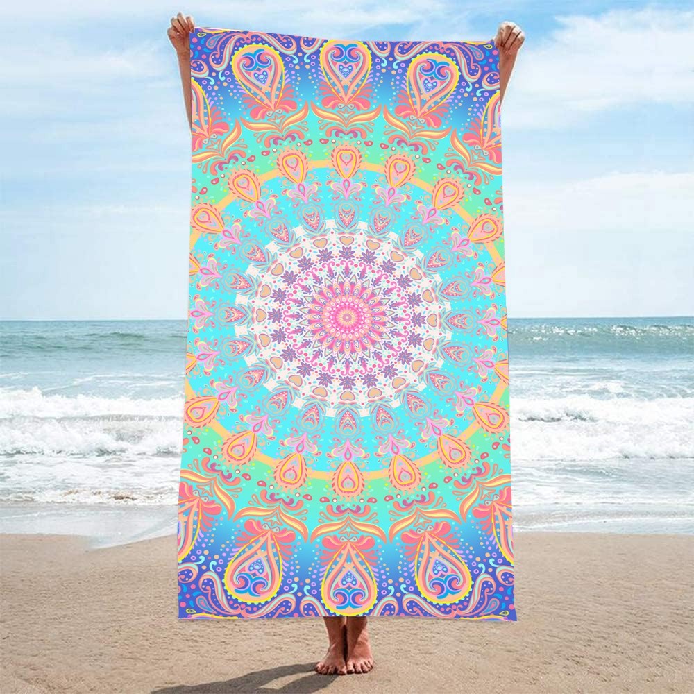 神秘的なパターンのビーチタオル 80x160CM フィットネ - Outdoor Camping Blanket のレビューと価格