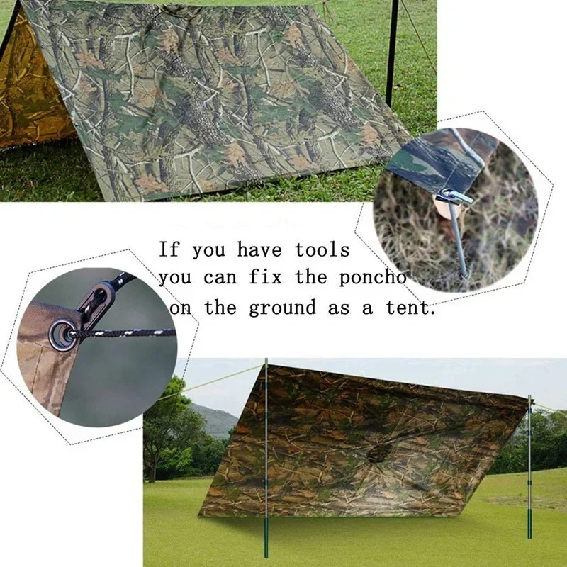 3 in 1 多機能レインコートバックパックレインカバーハイ - Camping Rain Poncho のレビューと価格